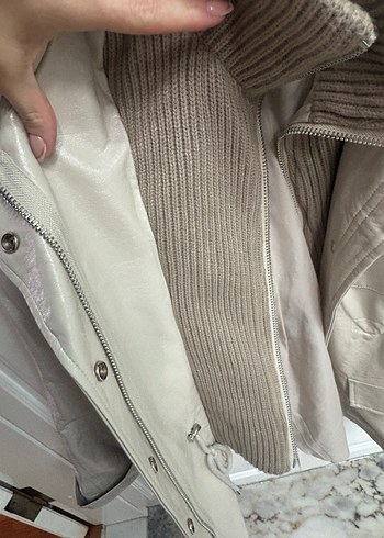 Bej Deri Midi Ceket İpekyol - Görsel 7