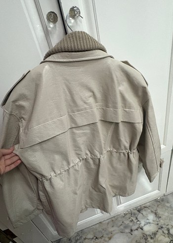 Bej Deri Midi Ceket İpekyol - Görsel 5