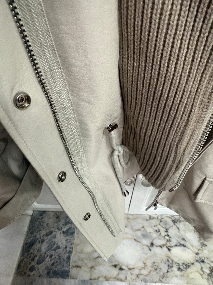 Bej Deri Midi Ceket İpekyol - Görsel 4