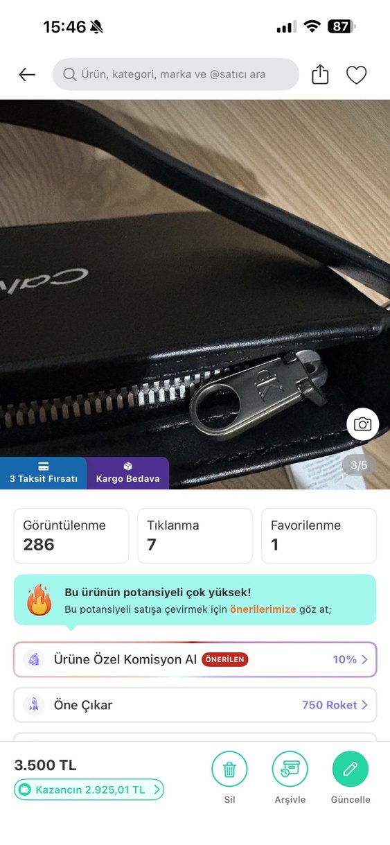 Siyah Calvin Klein çanta - Görsel 2