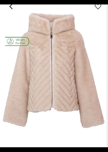 Kapüşonlu Kısa Bej Kürk Mont - Görsel 2