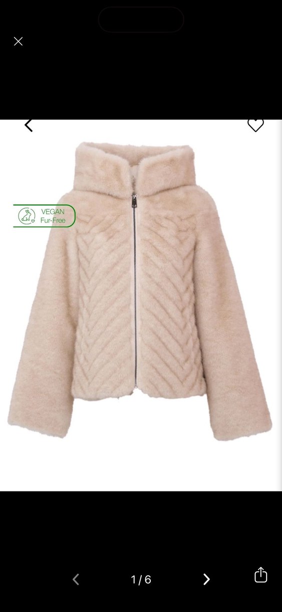 Kapüşonlu Kısa Bej Kürk Mont - Görsel 2