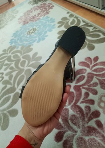 Diğer Siyah Tokalı İnce Topuklu Kadın Ayakkabı