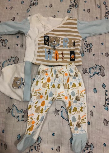 Bebek Erkek Hastane Kıyafeti Pamuklu Uzun Kollu - Görsel 12