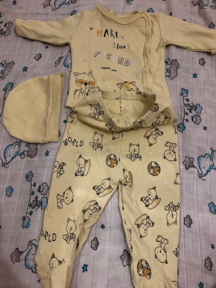 Bebek Erkek Hastane Kıyafeti Pamuklu Uzun Kollu - Görsel 5