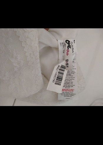 Kız Çocuk Beyaz Dantel Detaylı Uzun Kollu Elbise - Görsel 3