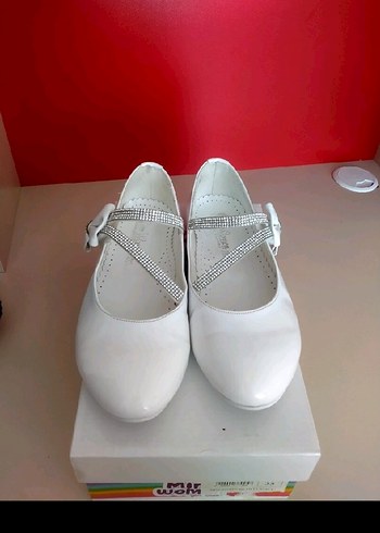 Kız Çocuk Beyaz Fiyonklu Babet Ayakkabı - Görsel 2