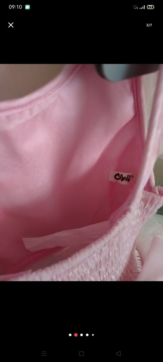 Pembe Dantel Detaylı Kız Çocuk Abiye Elbise - Görsel 4