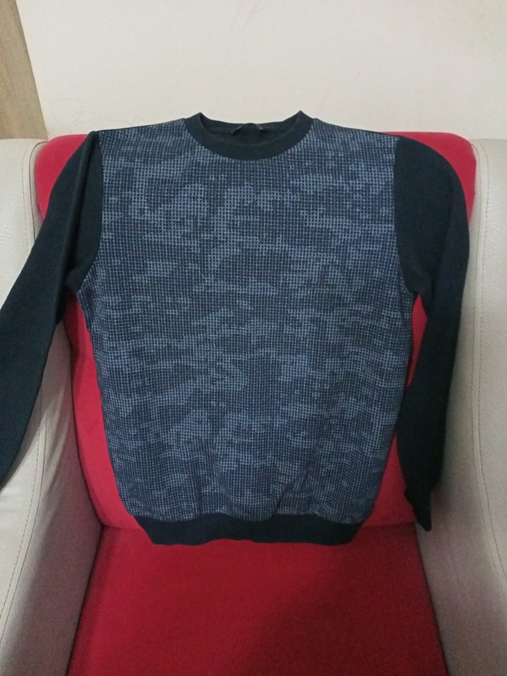 Erkek Gri Örgü Kumaşlı Sweatshirt - Görsel 2