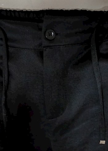 Düğmeli Siyah Erkek  Pantolon - Görsel 2