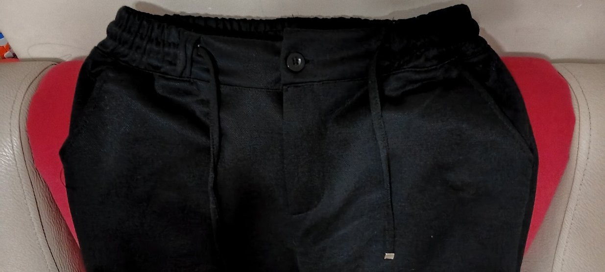 Düğmeli Siyah Erkek  Pantolon - Görsel 2