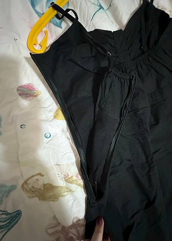 Düğmeli Siyah Midi Kadın Elbise - Görsel 5