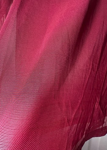 Bordo Tül bluz - Görsel 3