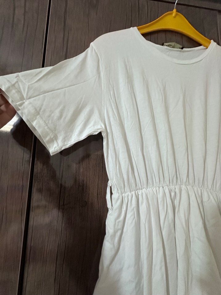 Kadın beyaz Uzun Elbise - Görsel 3