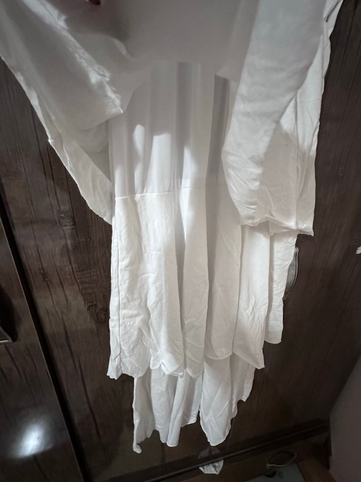 Kadın beyaz Uzun Elbise - Görsel 4