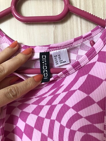 xs Beden mor Renk hm bel detaylı crop