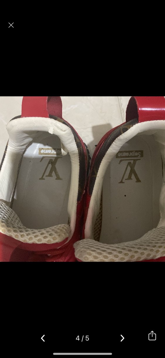 Kırmızı Louis Vuitton Spor Ayakkabı - Görsel 4