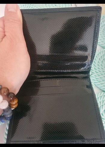 Siyah Yılan Desenli Erkek Cüzdanı sarar - Görsel 2