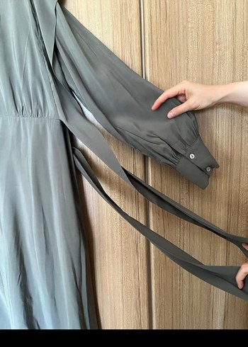 Gri Uzun Kollu Kadın Elbise minik terzi - Görsel 4