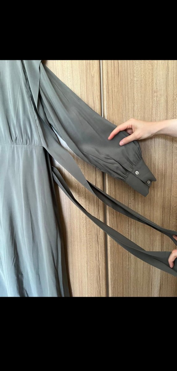 Gri Uzun Kollu Kadın Elbise minik terzi - Görsel 4