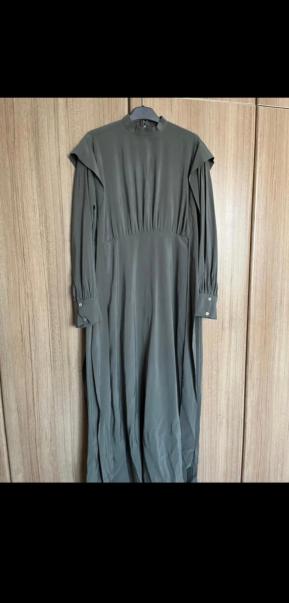 Gri Uzun Kollu Kadın Elbise minik terzi - Görsel 2