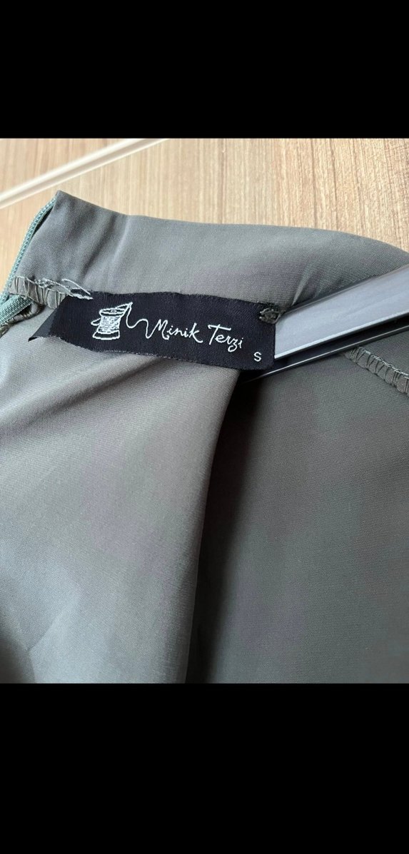 Gri Uzun Kollu Kadın Elbise minik terzi - Görsel 3