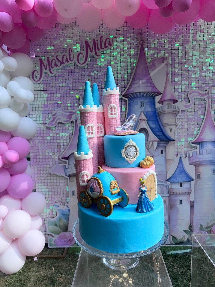 Şeker hamuru maket pasta sindirella prenses - Görsel 2