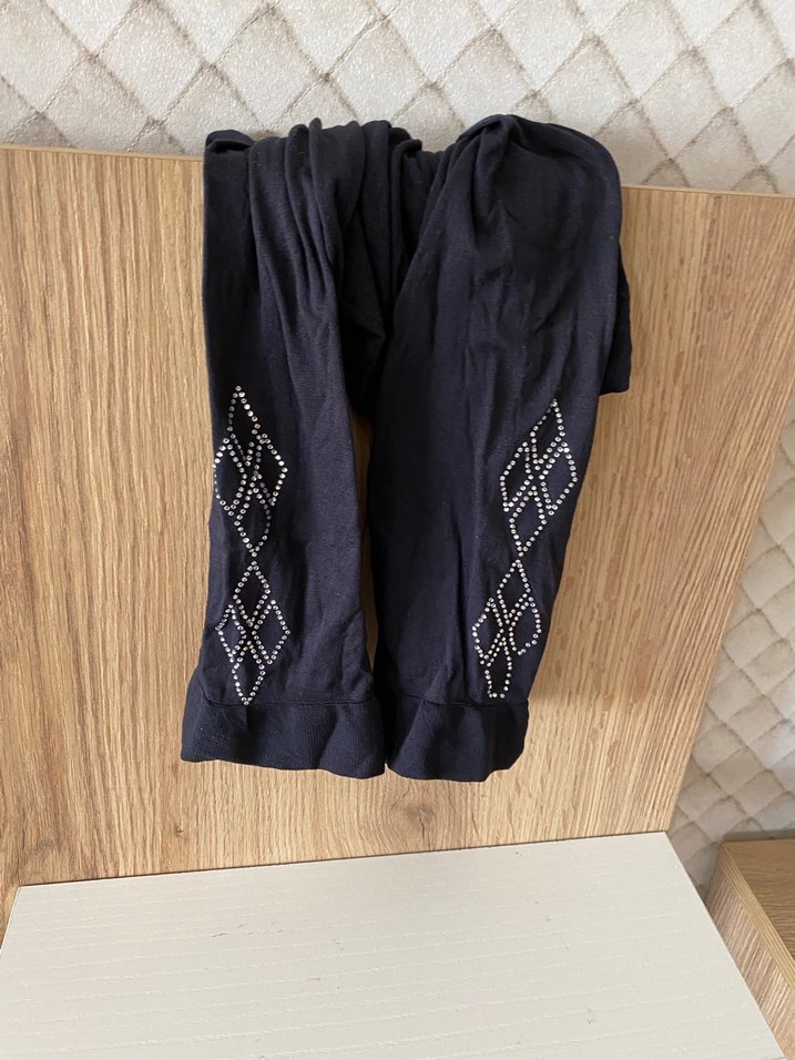 Parlak İşlemeli Lacivert tayt - Görsel 2