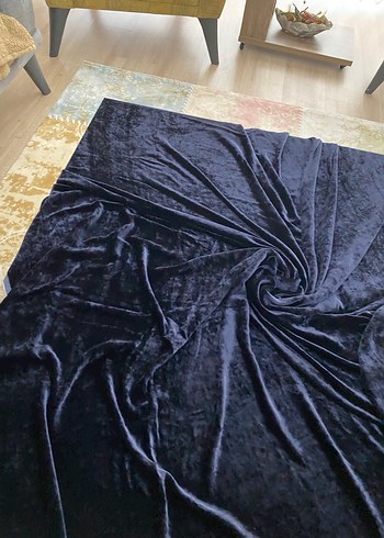 LACİVERT KADİFE KUMAŞ - Görsel 2