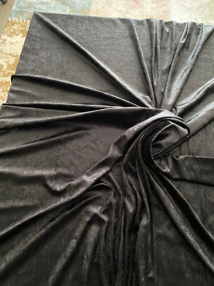 SİYAH KADİFE KUMAŞ - Görsel 2