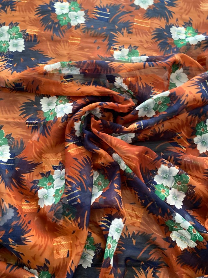 Çiçek Desenli Çok Renkli Bohem kumaş - Görsel 2