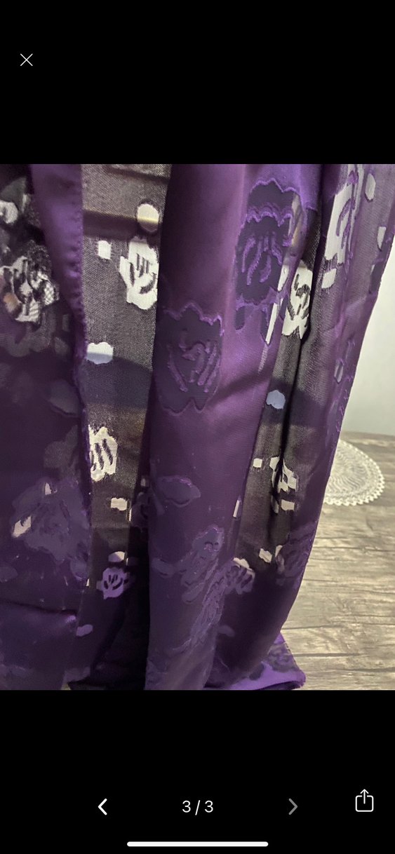 Mor İpek Görünümlü Bohem Kadın Şal Eşarp - Görsel 3