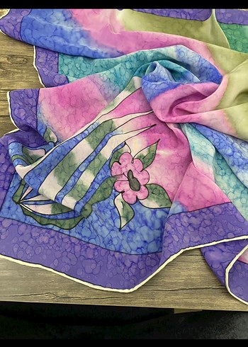 Bohem Çok Renkli İpek ŞaRşarp - Görsel 2