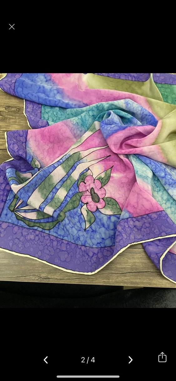 Bohem Çok Renkli İpek ŞaRşarp - Görsel 2