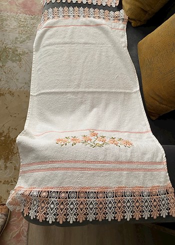 Nakışlı Pastel Renkli Beyaz Havlu 2Adet - Görsel 6