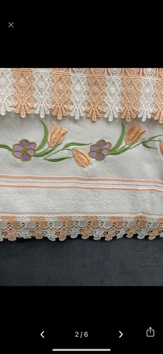 Nakışlı Pastel Renkli Beyaz Havlu 2Adet - Görsel 2