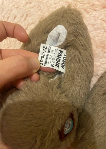 Kahverengi Peluş Tavşan Kız Ev Terliği - Görsel 2