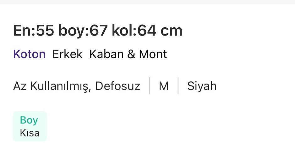 m Beden siyah Renk İyi durumda mont