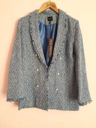 38 Beden Miss İpekyol / Açık Mavi Tüvit Kumaşlı Blazer