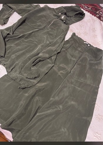 Kadın Haki Uzun Kollu Salaş Takım - Görsel 3