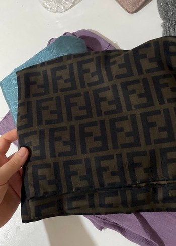 Kahverengi Drapeli Kadın Şal - Görsel 2