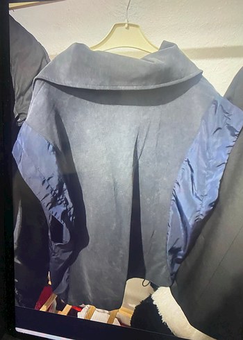 Gri Denim Erkek Ceket Uzun Kollu Fermuarlı - Görsel 3