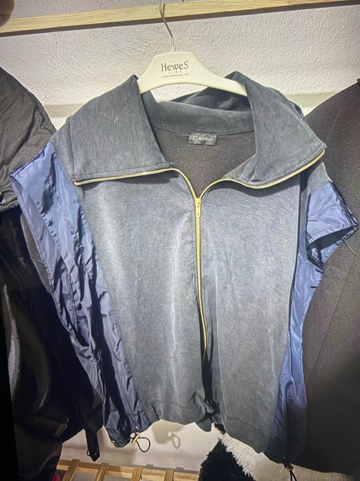 Gri Denim Erkek Ceket Uzun Kollu Fermuarlı - Görsel 4