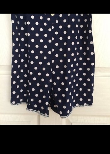 Düğmeli Puantiyeli penye Kadın Tulum - Görsel 4