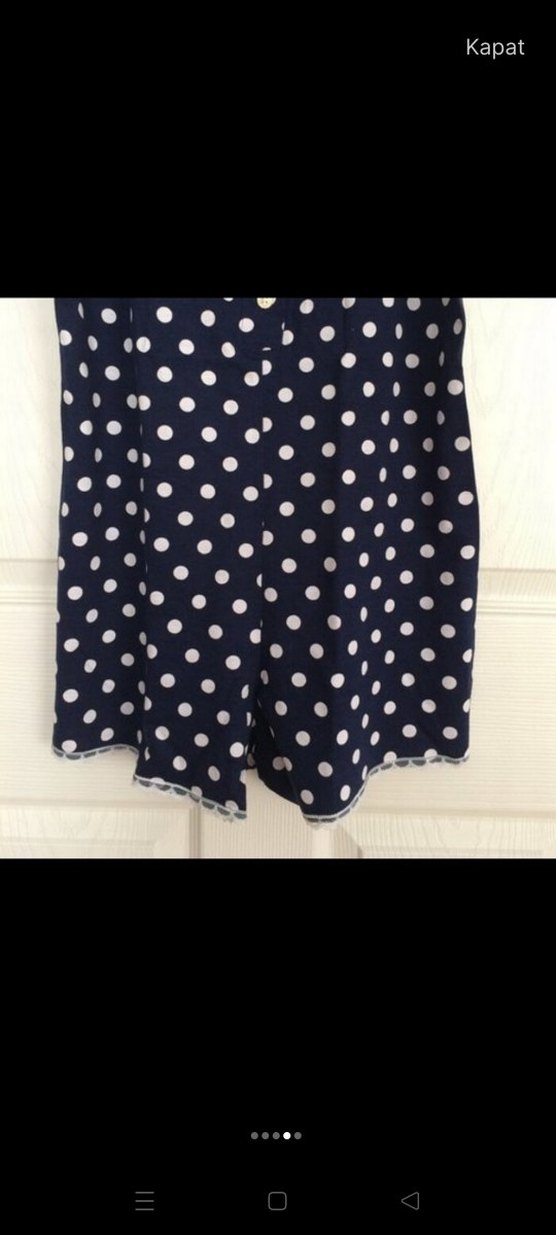 Düğmeli Puantiyeli penye Kadın Tulum - Görsel 4