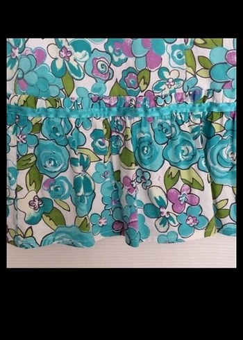 She marka Turkuaz Desenli Volanlı Çan Etek - Görsel 3