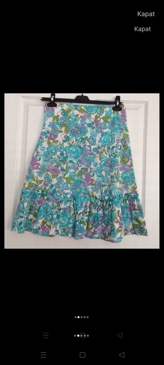 She marka Turkuaz Desenli Volanlı Çan Etek - Görsel 2