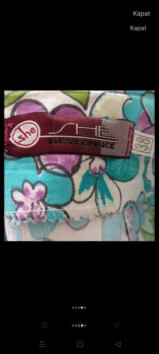 She marka Turkuaz Desenli Volanlı Çan Etek - Görsel 4