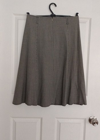 İşlemeli kazayağı kumaş parçalı Etek - Görsel 4