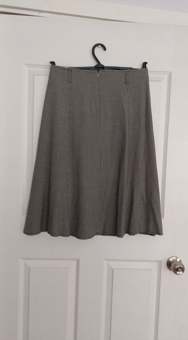 İşlemeli kazayağı kumaş parçalı Etek - Görsel 4